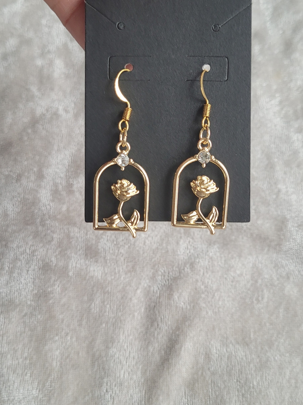 Hand Crafted Enchanted Rose Drop Earrings - Picture 6 of 8